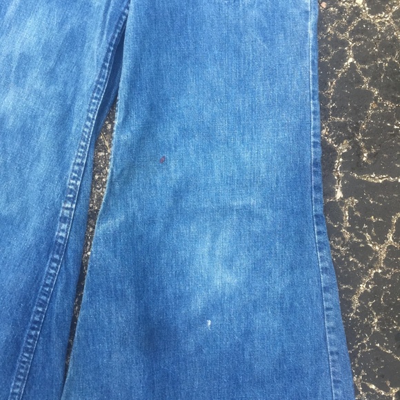 SOLD—- VINTAGE 60s Mega Bell Bottom Jeans - Picture 3 of 8